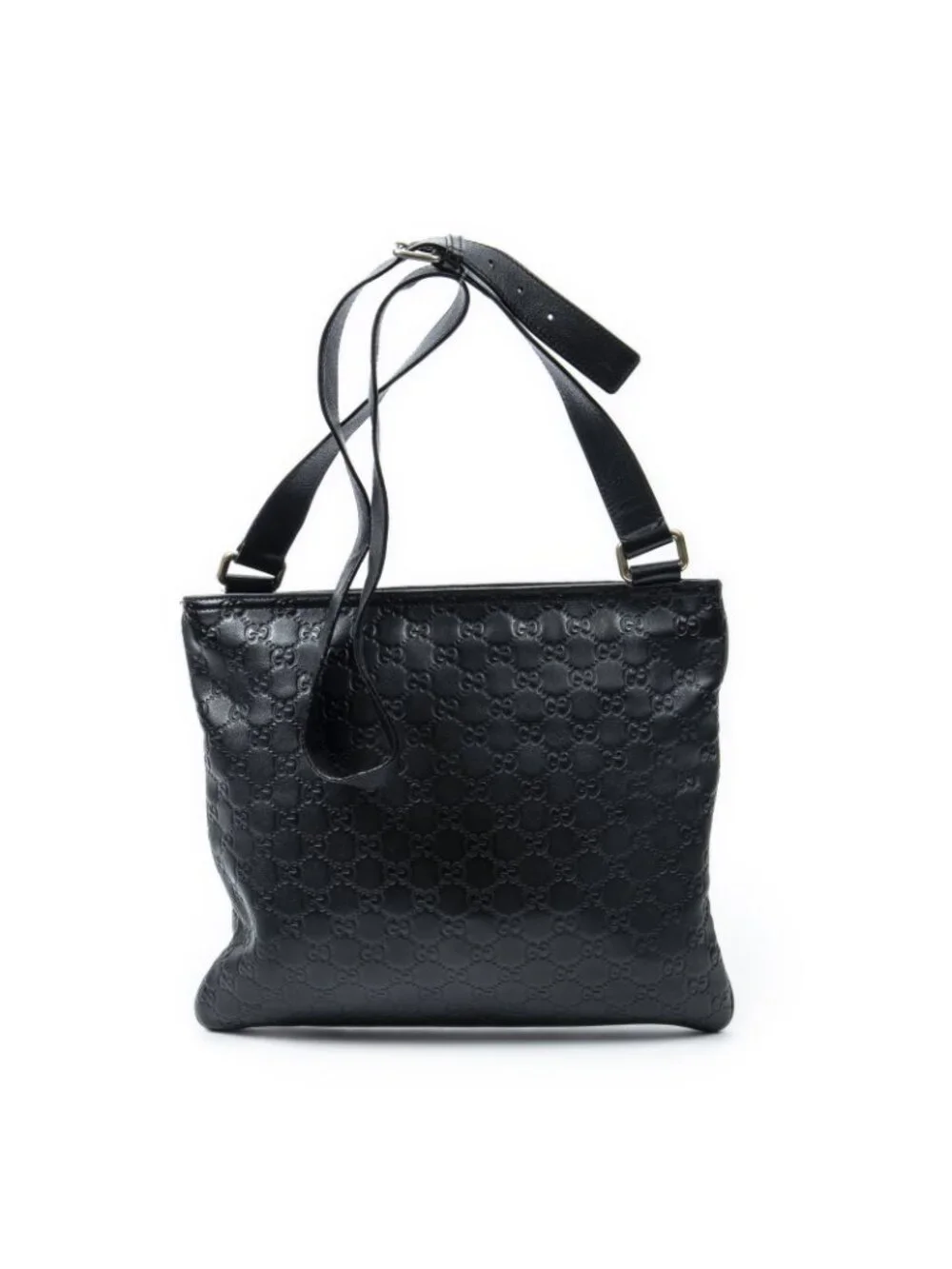Gucci Large Square Zip Messenger Black Guccissima - Picture 5 of 10